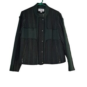 Per Se green Short jacket 2 Tone SNaps sz 16 XL Plus